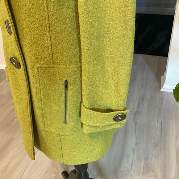Anthracite by Muse Women’s Textured Pea Coat Trench-Lime-3 Front Buttons-Size 8 - Picture 3 of 5